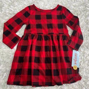 Cat & Jack Toddler Girls' Dress Long sleeve knit Red buffalo Size 2T (Sold)
